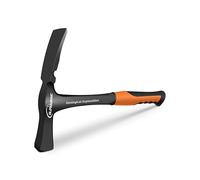 Brick Masonry Hammer -35 oz Bricklayer's/Mason's Hammer - One Piece Steel Chipping with Rubber Handle for Mining, Geological Prospecting (35oz Brick Hammer -1 piece)