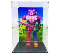 Brick Nest Acrylic Display Case Compatible with LEGO Fortnite Mecha Team Leader 77078 - Premium Clear Dustproof Display Box with Battle Arena UV-Printed Background (Premium Edition)