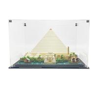 Brick Nest Acrylic Display Case Compatible with LEGO Great Pyramid of Giza 21058 - Premium Clear Dustproof Display Box with Egyptian Desert UV-Printed Background (Essential Edition)