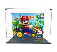 Brick Nest Acrylic Display Case Compatible with LEGO Mario Kart Mario and Standard Kart 72037 - Premium Clear Dustproof Display Box with Racetrack UV-Printed Background (Premium Edition)
