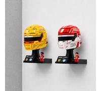 Brick Nest Wall Display Mount compatible with LEGO Ferrari F1 Helmets, Black, 3D Printed PLA, Includes Screws and Wall Plugs (Double Pack)