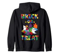 Brick Or Treat Brick Master Builder Funny Kids Halloween Zip Hoodie