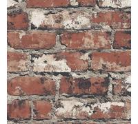 Brick Peel and Stick Wallpaper 30CM×12M, Brown-red Brick Pattern Patterned Self Adhesive Wallpaper Sticky Back Plastic Vinyl Film Contact Paper for Bedroom Kitchen Wall Cabinet Shelf