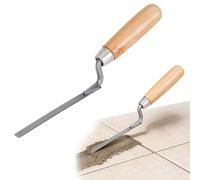 Brick Pointing Tool 10 mm Width,Concave Jointing Bar for Brickwork Repointing,Cement and Mortar Applicator for Patio Slabs,Concrete Paths and Tuck Pointing, with Wooden Handle
