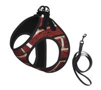Brick Red Stone Print Pet Supplies Adjustable Step-In Flex Breathable Mesh Dog Harness For Small Medium Dogs, S-L