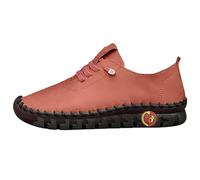 Brick Red Women's Orthopedic Sneakers Casual Shoes Comfort Lightweight Orthopaedic Loafers Slip on Soft Flat Moccasins Casual Fashion Breathable Walking Driving Shoes Footwear UK Size 8.5
