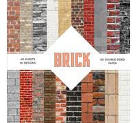 Brick Scrapbook Paper: | Brick Textures Decorative Craft Paper | 8.5 x 8.5 inch | 40 patterned double sided sheets (20 designs) | Brick Wall Texture Themed Patterns |