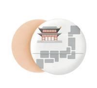 Brick Tile Buildings Traditional Japanese Residence Air Cushion Makeup Foundation Sponge Powder Puff