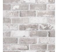 vidaXL Grey 3D Brick Pattern Duplex Wallpaper, Non-Woven Fabric, Versatile Application, Easy to Cut & Install for Home and Business Use