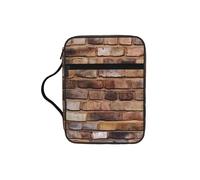 Brick wall Bible Cover with Zipper, Bible Case Organizer with Handle, Water-Resistant Oxford Fabric Bible Bag for Women Men 27x20cm