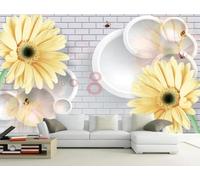 Brick Wall Flower Geometric Butterfly Creative 3D Wallpaper Luxury Home Dining Decor Paste Sofa Living Room The Wall for Bedroom Mural-300cm×210cm