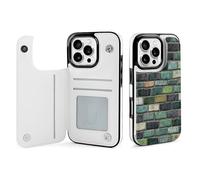 Brick Wall Leather Flip Phone Case Wallet Cover Compatible with iPhone 16/16 Plus/16 Pro/16 Pro Max/16 E/16 SE4