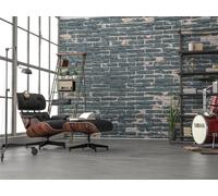 Black brick wallpaper mural rustic effect full photo wall backdrop decor