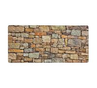 Brick Yellow Stone Wall Print Gaming Mouse Pad XXL Mousepad Keyboard and Mouse-Pads Desk Mat Office,35.5in X 16 in