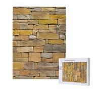 Brick Yellow Stone Wall Printed Wooden Intelligence Puzzle 38x52 CM, 500 Pieces(boxed) Jigsaw Puzzles Education Game for Adults, Home Decoration Puzzle