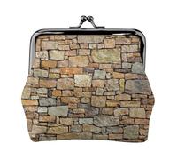 Brick Yellow Stone Wall Printing Minimalist Lightweight Wallet for School and Work Commutes,Concerts Travel Kit Wallet