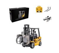 Brickaro 1/10 Scale Alloy RC Forklift with Lifting Fork & Gripper - Proportional Control Engineering Vehicle for Load, Transport, RTR