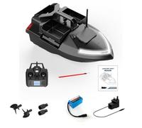 Brickaro RC Bait Boat for Fishing, V020 3 Compartments 500M High-Speed RC Bait Boat with 40 GPS Points, Luminous Effect, Ideal for Fishing Enthusiasts (Black)