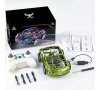 Brickaro RC Draft Car, SG900PRO 2-in-1 Air-Ground Dual-Mode RC Flying Car with Intelligent Colorful LED Lights, Great Gift for Adults& Teens(Two Batteries/Metallic Green)