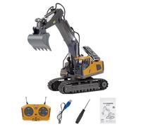 Brickaro RC Engineering Excavator for Adults, 1/20 Scale 2.4G 11CH Alloy Excavator with Lights and Sound Effects, 360° Rotatable and Retractable Digging Arm, Gift for Adults