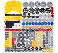 BrickBounty 235 Pcs Technical-Part Compatible with Technic Building Block Set, Gears axles beams turbines pulleys and pins, MOC Replacement Kit for Technical Building Blocks