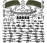 BrickBounty 400 pcs Guns-Weapon-Packs for Major Brand Building Block, Vest Army Equipment Set for Bricks-Soldier Minifigures WW2 Military Bases Rangers AMMO.