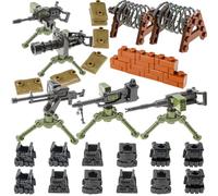 BrickBounty 44 pcs Guns-Weapon-Packs for Major Brand Building Block Toy, Vest-Barricade Modern Army Equipment Set for Bricks-Soldier Minifigures WW2 Military Bases Rangers AMMO.