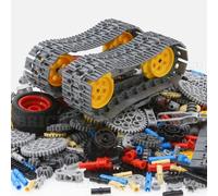 BrickBounty 846 Pcs Technical-Parts Compatible with Technic Set, Tires Wheels Frame Liftarm Beam and Pins, MOC & STEM Replacement Kit for Technic-Building-Blocks