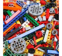 BrickBounty Technical Parts 2 Pound Bulk Lot, Gear Tires Wheels Frame Liftarm Beam and Pins, Technic-Pieces Replacement Kit for MOC & STEM Building Blocks