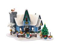 Brickcessories Display Base Compatible with 10293 - Santa's Visit, 4.5mm White Acrylic Base with Studs, Bricks Not Included