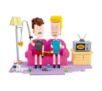 Brickcraft Beavis and Butt-Head Couch Building Kit (626 Pieces), Diorama with Cornholio and Extra Faces, Officially Licensed Collectible for Adult Animation Fans, Ages 14+
