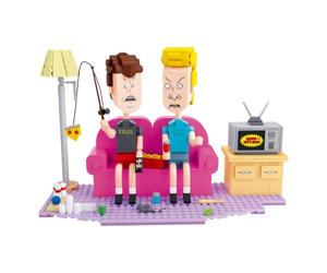 Brickcraft Beavis and Butt-Head Couch Building Kit (626 Pieces), Diorama with Cornholio and Extra Faces, Officially Licensed Collectible for Adult Animation Fans, Ages 14+