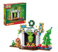 Brickcraft Brick Building Set for The Grinch | Holiday Building Set (Grinchy in Fireplace)