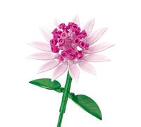 Brickcraft Bricktanicals Astrantia Building Kit (69 Pieces), Adjustable Buildable Display Flower with Star Petals and Pink Pincushion Center, Botanical Decor Gift for Adults, Ages 8+