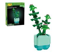Brickcraft Bricktanicals Crassula Succulent Building Kit (75 Pieces), Stacked-Leaf Jade Plant in Mint Pot with Soft Pink Buds, Low-Maintenance Faux Succulent Decor for Adults, Ages 8+