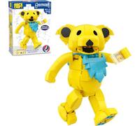 Brickcraft Grateful Dead Burry Yellow Dancing Bear Building Brick Kit, 387 Pieces, Fully Posable Figure with Brick Concert Ticket, Officially Licensed Collectible Display Model, Deadhead Gift