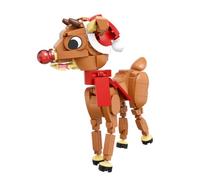 Brickcraft Rudolph the Red-Nosed Reindeer Building Set (325 Pieces), Posable Figure with Santa Hat & Scarf, Officially Licensed Christmas Collectible, Xmas Gift for Adults & Fans