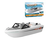 BrickCraftWorks 1/12 Scale 2.4G 8KM/H RC Karting Boat Model, Simulation Ship Model Boat Modeler Collection Gift, Remote Control Boats for Pool and Lake Toys (RTR Version)