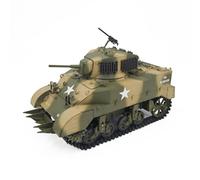BrickCraftWorks 1/16 2.4G US M5A1 Stuart Light Tank Model for Adults, RC Tank with Sound Light Effects and Telescopic Smoking Exhaust, Outdoor RC Toy Gifts