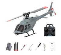 BrickCraftWorks 1/42 Scale BELL206 RC Helicopter, 2.4G 4CH Single Rotor Flybarless Mini 3D Stunt RC Helicopter Model with Optical Flow Altitude Hold 6-Axis Gyro