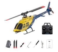 BrickCraftWorks 1/42 Scale BELL206 RC Helicopter, 2.4G 4CH Single Rotor Flybarless Mini 3D Stunt RC Helicopter Model with Optical Flow Altitude Hold 6-Axis Gyro