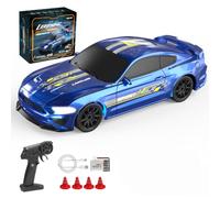 BrickCraftWorks 1/43 Scale RC Drift Car - 2.4G 15 KM/H Mini Electric 4WD Remote Control Racing Car with LED Lights, Full Proportional Control for Indoor/Outdoor Drifting RTR