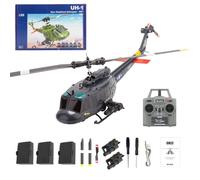 BrickCraftWorks 1/48 C032 UH-1 Huey RC Helicopter - 2.4G 6CH Flybarless Design with Optical Flow Positioning & Altitude Hold, 3D Stunt Helicopter Model with Gyro