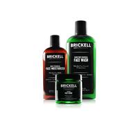 Brickell Men's Daily Advanced Face Care Routine II, Activated Charcoal Facial Cleanser, Face Scrub, Face Moisturizer Lotion, Natural and Organic, Unscented