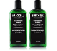 Brickell Men's Daily Strengthening Shampoo for Men, Natural and Organic Featuring Mint and Tea Tree Oil To Soothe Dry and Itchy Scalp, Sulfate Free and Paraben Free, 236 ml, Scented (Pack of 2)