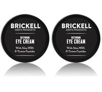 Brickell Men's Restoring Eye Cream for Men, Natural and Organic Anti Aging Eye Balm To Reduce Puffiness, Wrinkles, Dark Circles, Crows Feet and Under Eye Bags, 15 mL, Unscented (Pack of 2)