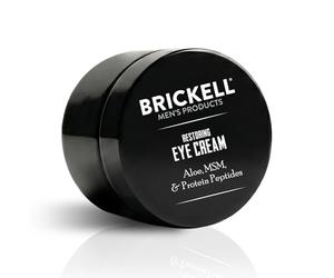 Brickell Men's Restoring Eye Cream for Men, Natural and Organic Anti Aging Eye Balm To Reduce Puffiness, Wrinkles, Dark Circles, Crows Feet and Under Eye Bags, 15 mL, Unscented