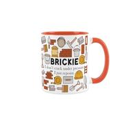 Brickie Mug - Humorous Brick Layer Novelty Gifts for Construction Workers - Tea/Coffee Hot Drinks Orange Ceramic Cup Present
