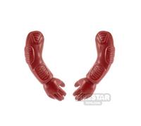 BrickRaiders Minifigure Arms and Hands Pair Alien DARK RED