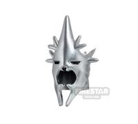 BrickRaiders Minifigure Headgear Helm of The Witch Wraith METALLIC SIL